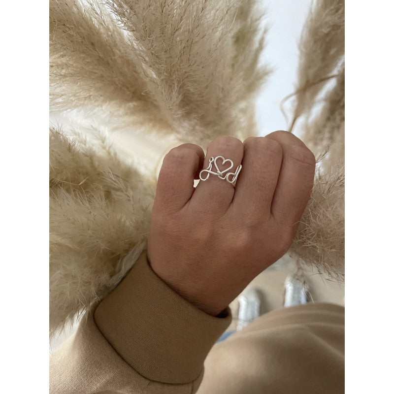 Bague Jonc personnalisée / 4 caractères max