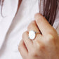 Bague Personnalisée Nacre Ovale - Argent