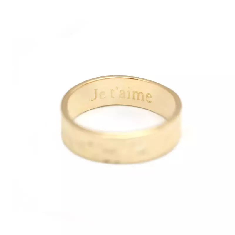 Bague personnalisée - Martelée - Plaqué Or