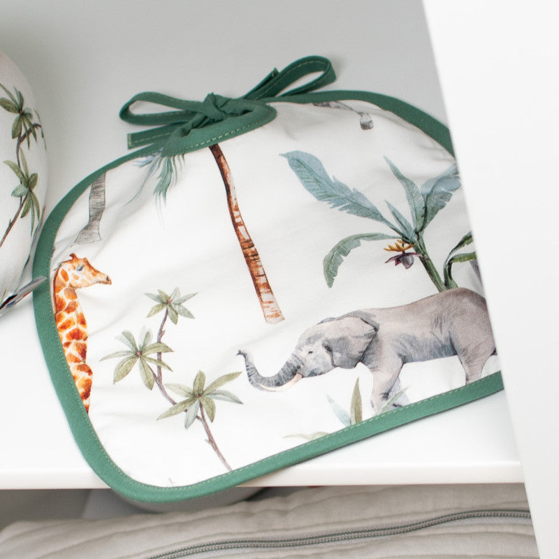 Bavoir à nouer en coton et bambou, Safari