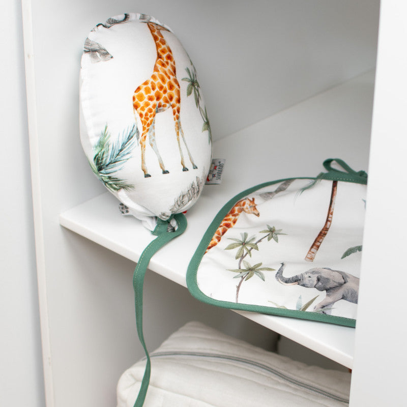 Bavoir à nouer en coton et bambou, Safari