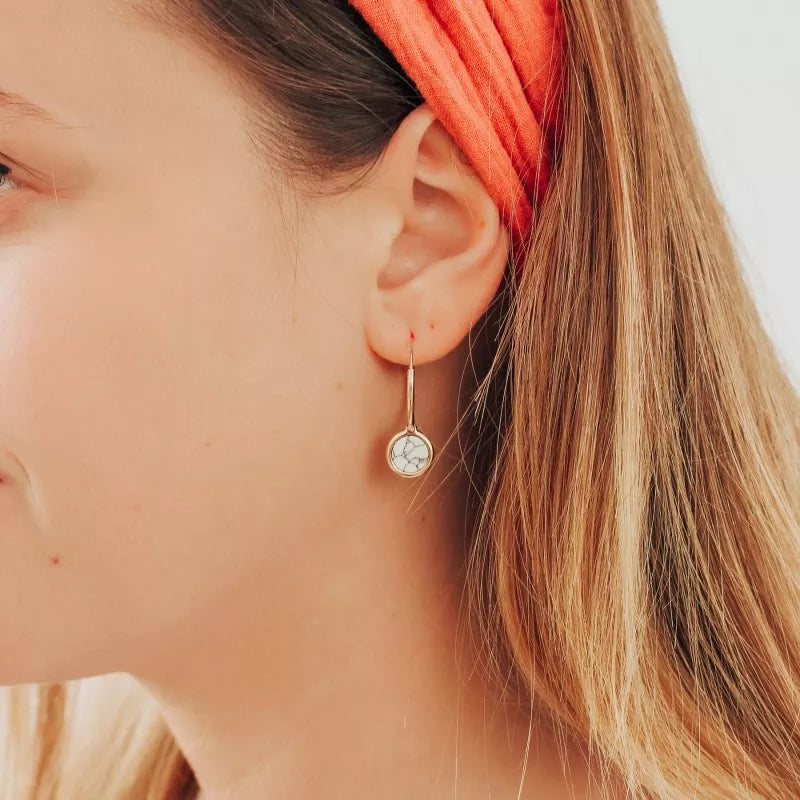 Boucles d'oreilles personnalisées - créoles pierre fine - Plaqué or