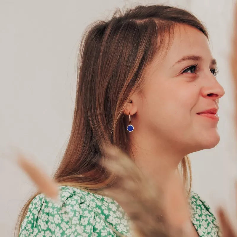 Boucles d'oreilles personnalisées - créoles pierre fine - Plaqué or