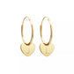 Boucles d'Oreilles Personnalisées Créoles Mini charm coeur - Plaqué or