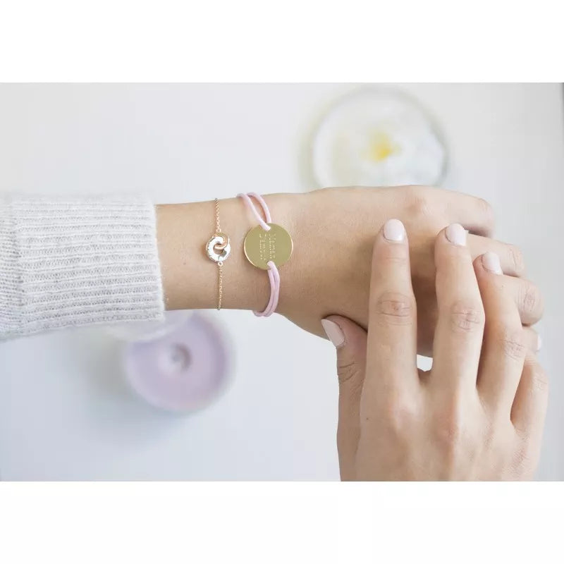 Pulsera de cadena personalizada - anillos entrelazados - Plata