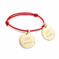 Personalized cord bracelet - Charms - Gold plated
