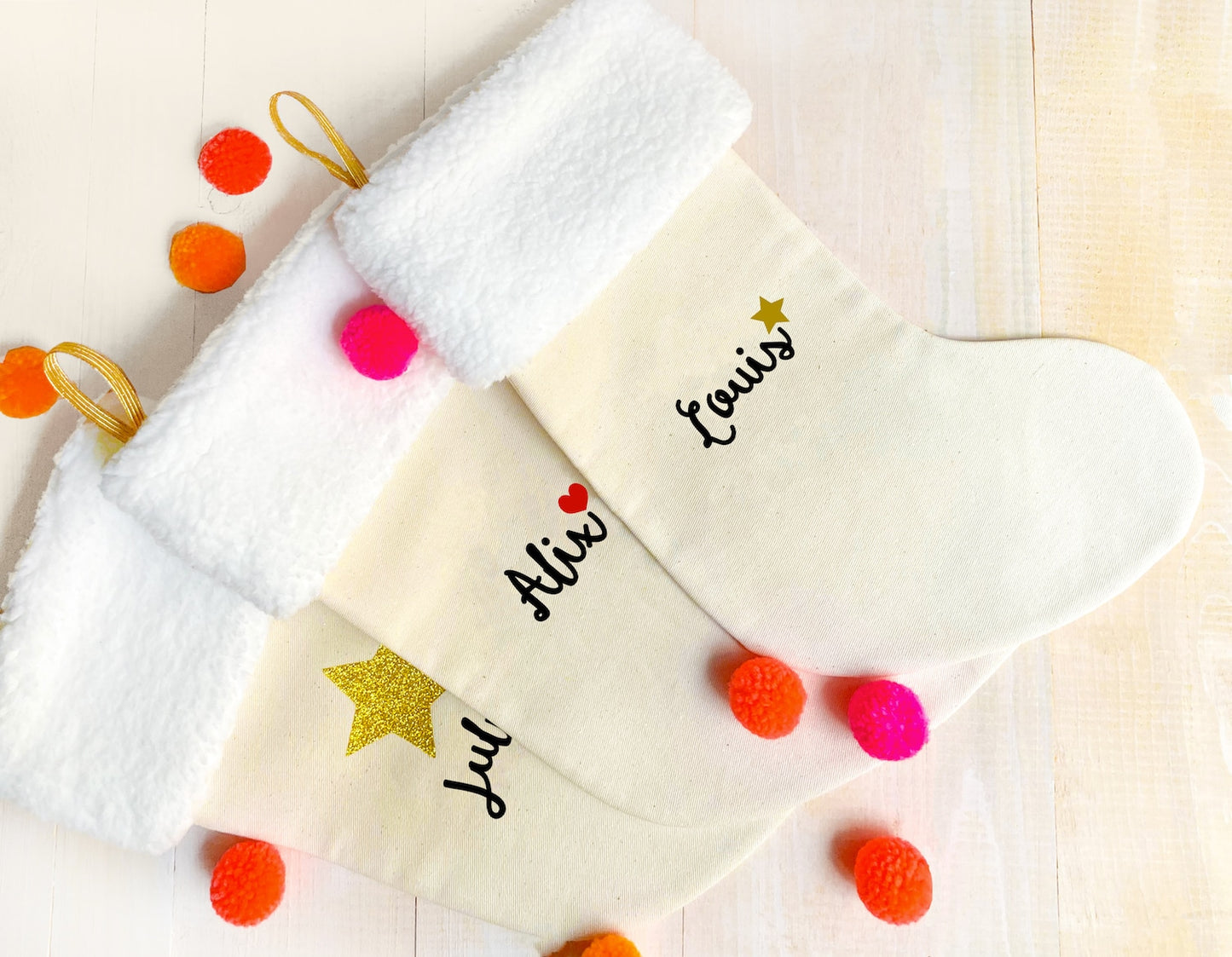 Personalized Christmas stocking - White