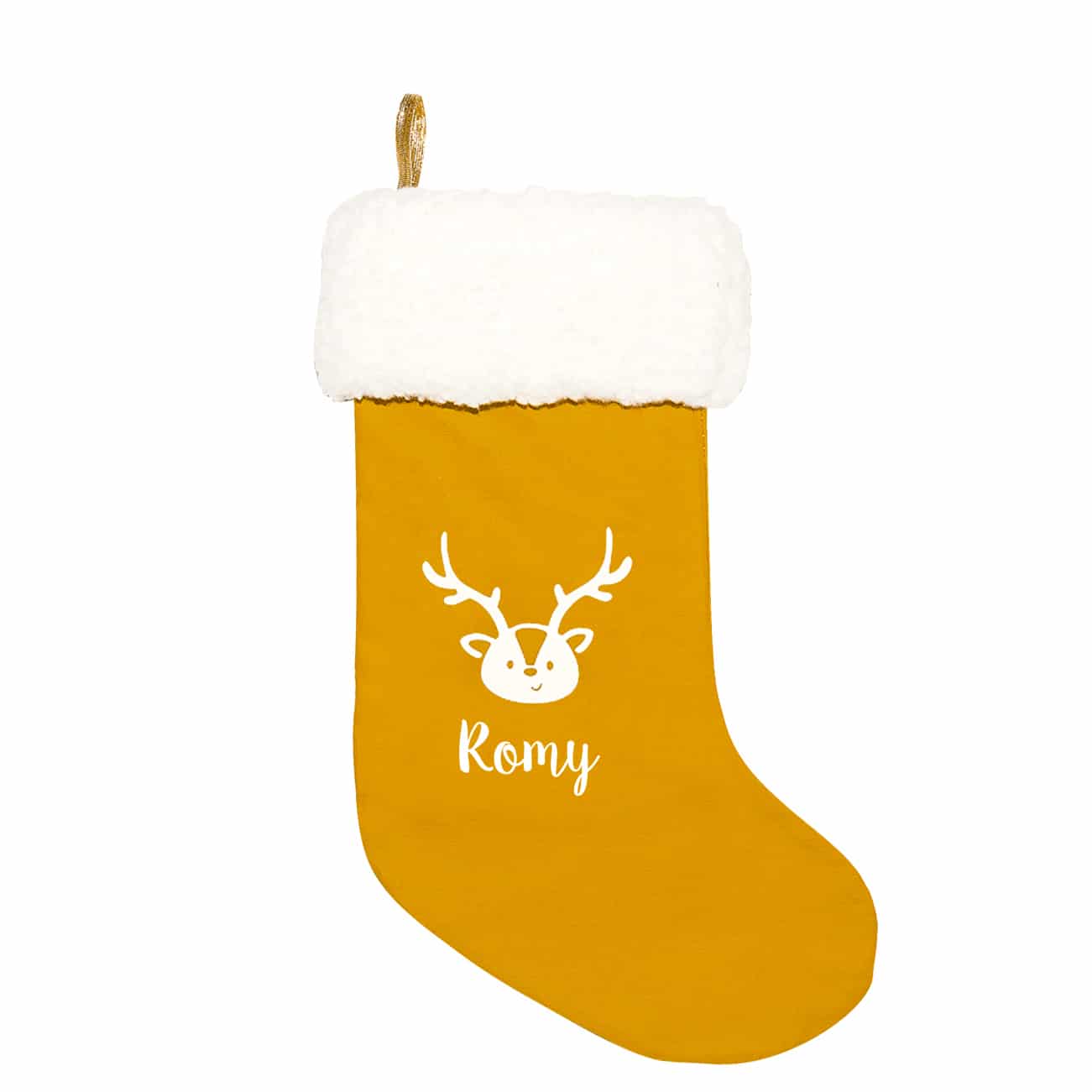 Calcetín de Navidad personalizado - Amarillo