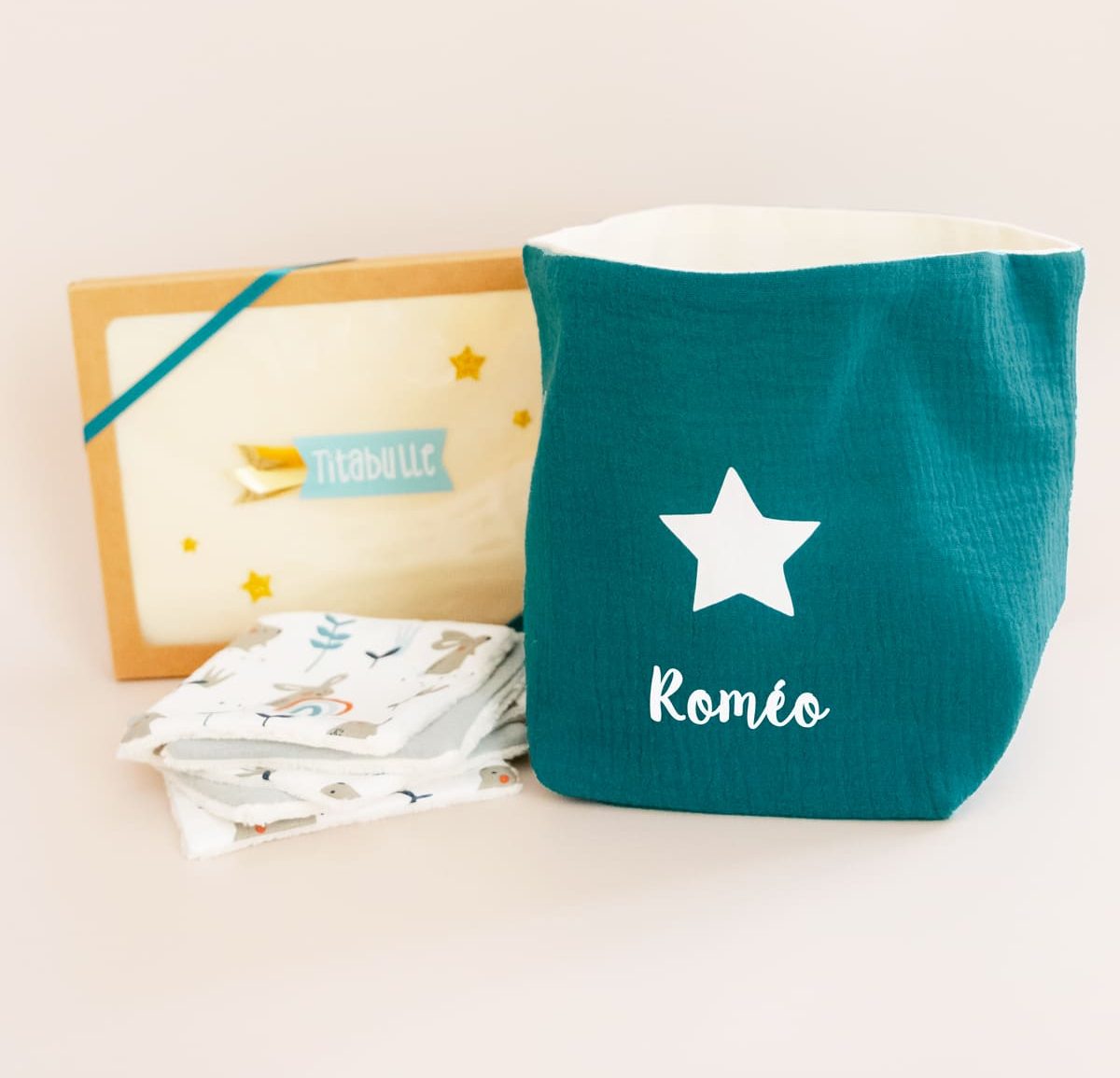 Panière personnalisée + Lingettes réutilisables