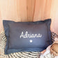 Personalized cushion in natural linen