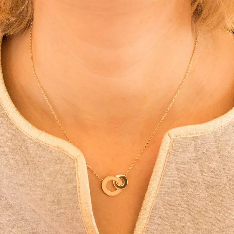 Collar personalizado - anillos entrelazados - Plata