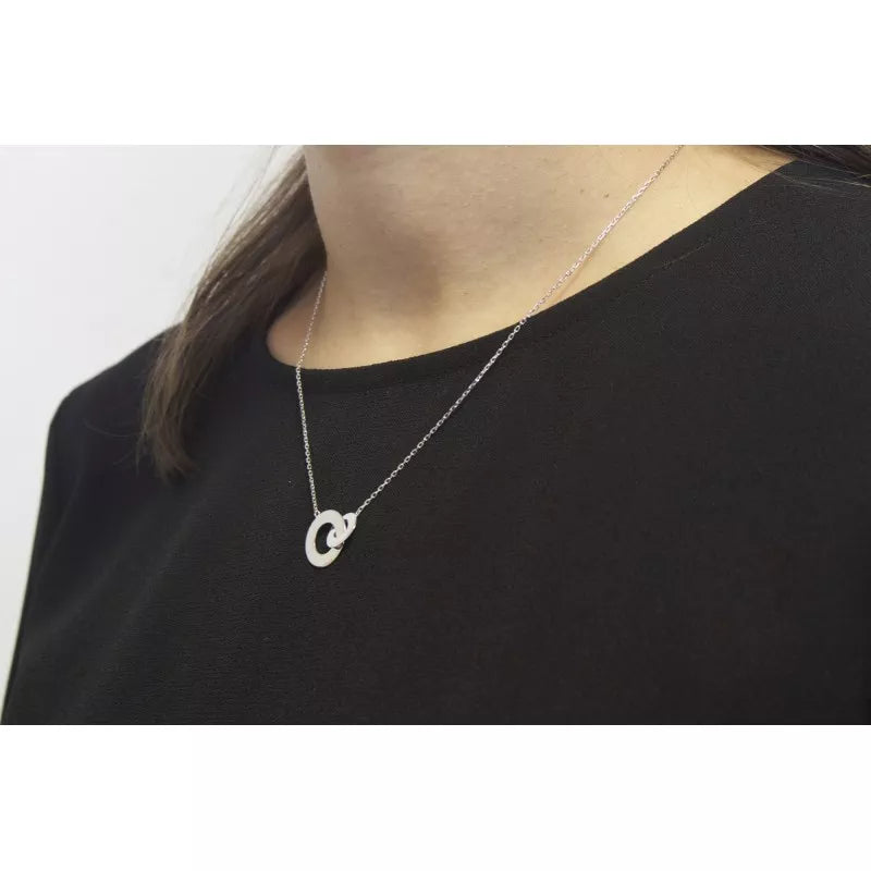 Collier personnalisé - anneaux enlacés - Argent
