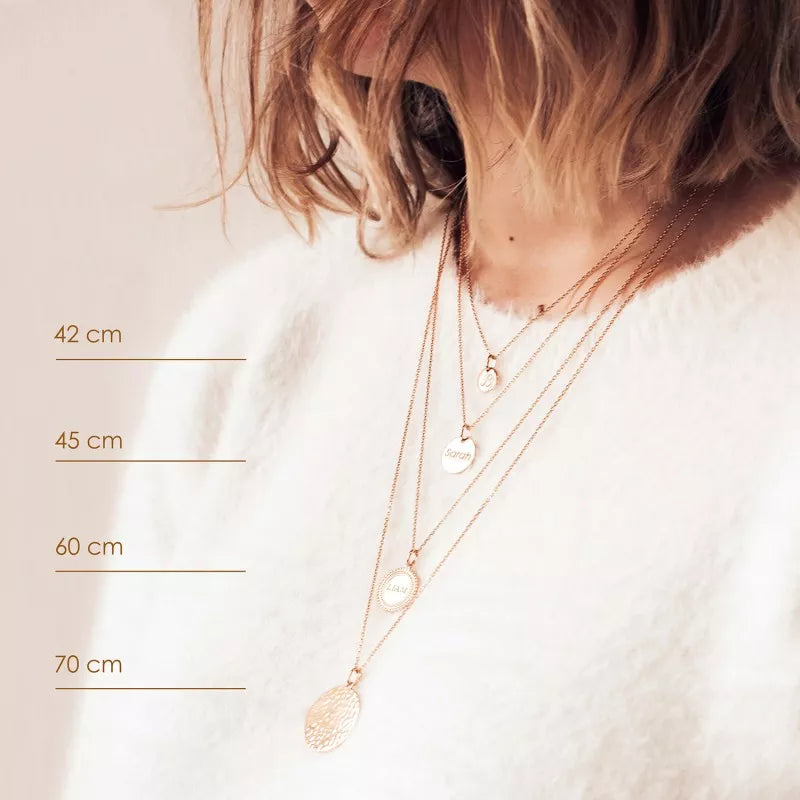 Collar personalizado medalla sol - cadena de cuentas - Baño de oro