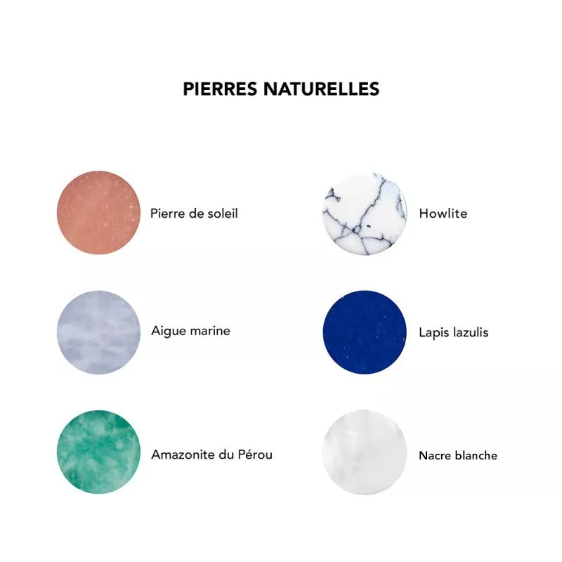 Collier personnalisé petite médaille martelée - pierre fine - chaine perlée - Plaqué or