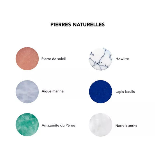 Collier personnalisé médaille martelée - pierre fine - chaine perlée - Plaqué or