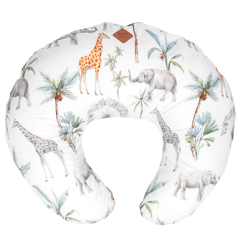 Coussin d’allaitement ergonomique + housse, Safari