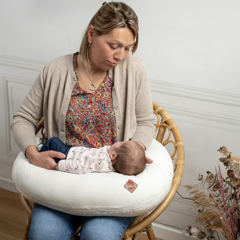 Coussin de maternité et d’allaitement + housse en gaze de coton