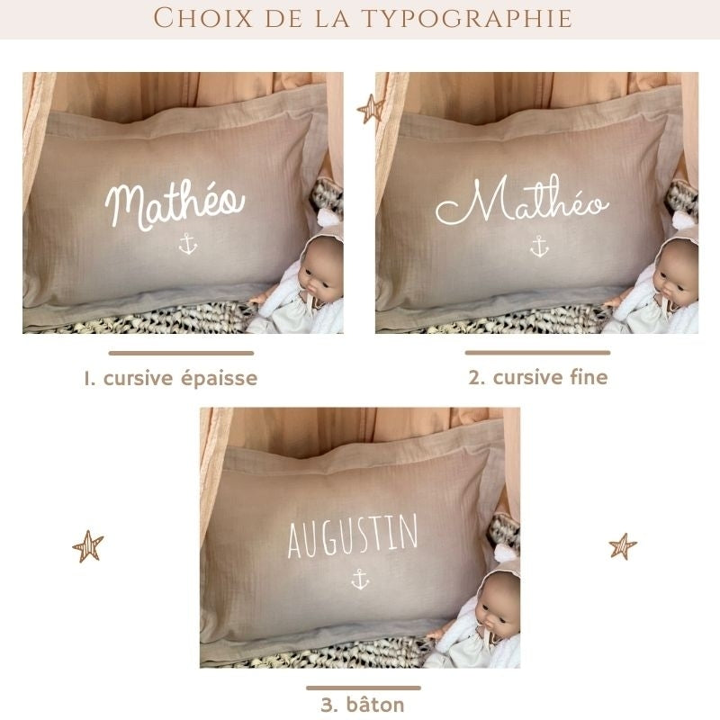 Coussin Personnalisé en Double Gaze de Coton