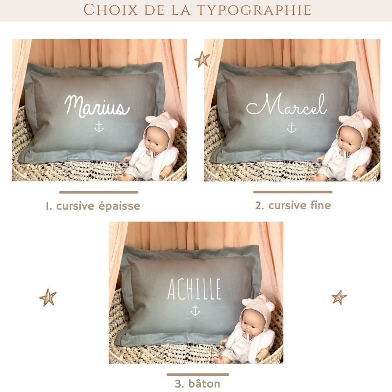 Coussin Personnalisé en Lin naturel