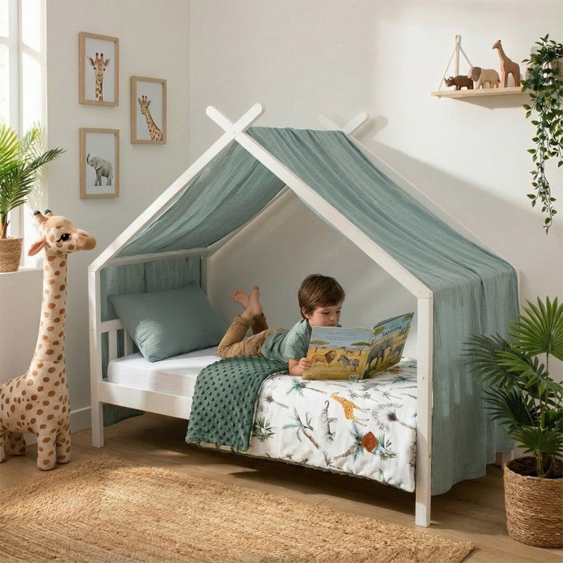 Couverture réversible en minky, Safari