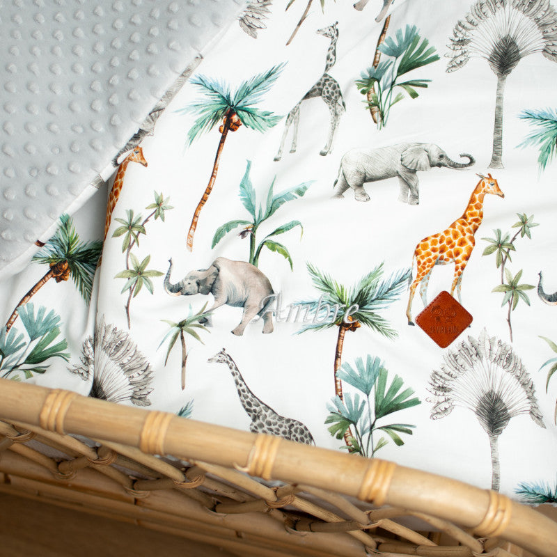 Couverture réversible en minky, Safari