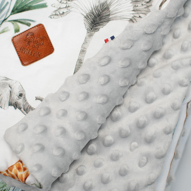 Couverture réversible en minky, Safari