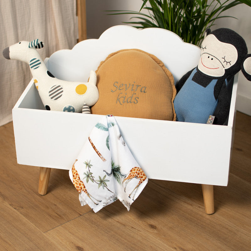 Doudou lange attache tétine en coton, Safari