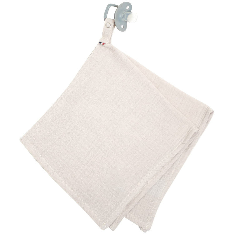 Jeanne cotton gauze muslin blanket with pacifier clip