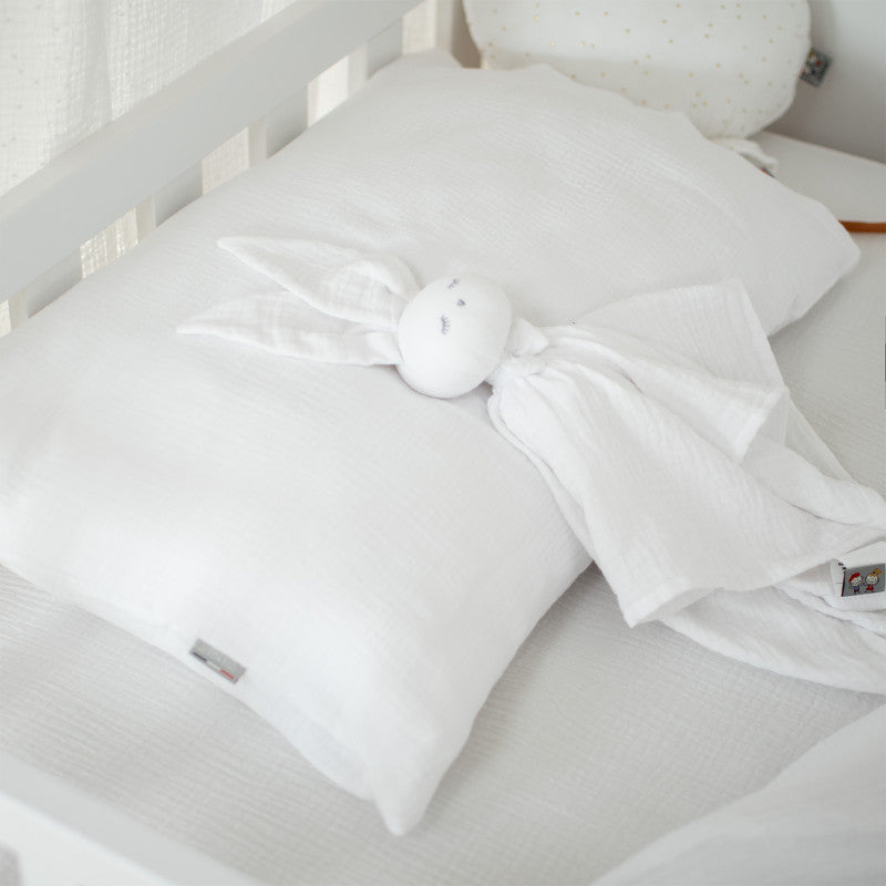 Doudou Conejo personalizable en gasa de algodón, Jeanne