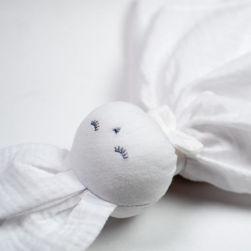 Doudou Conejo personalizable en gasa de algodón, Jeanne