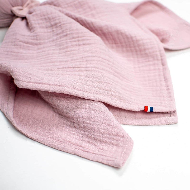 Doudou Conejo personalizable en gasa de algodón, Jeanne