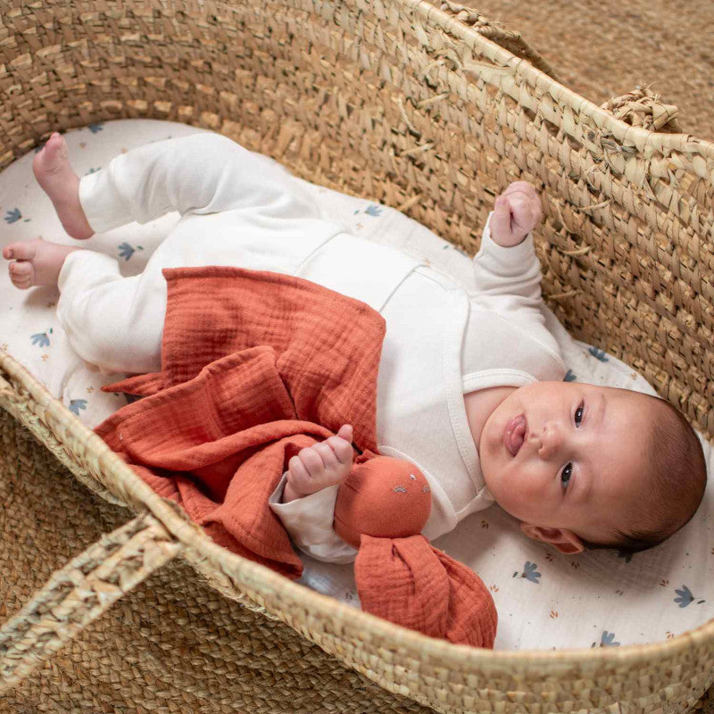 Doudou Conejo personalizable en gasa de algodón, Jeanne