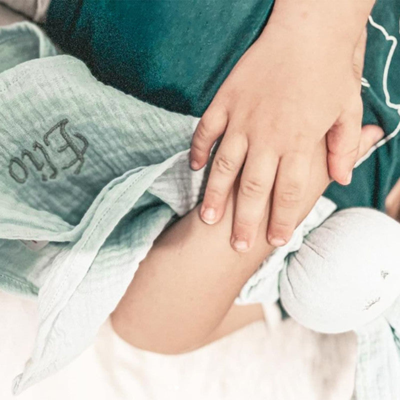 Doudou Conejo personalizable en gasa de algodón, Jeanne