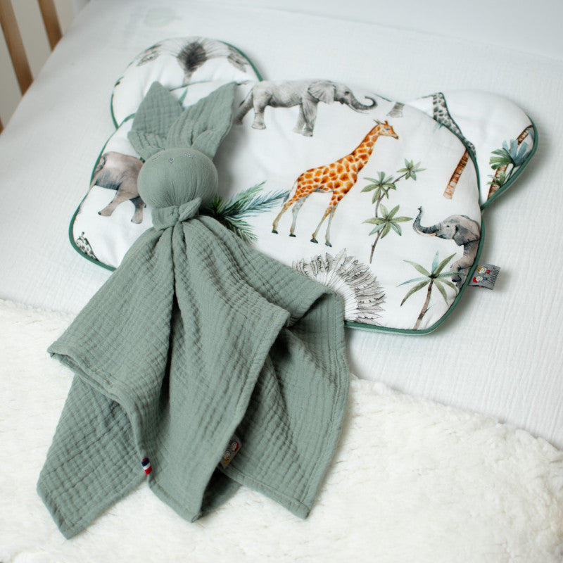 Doudou Lapin personnalisable en gaze de coton, Jeanne