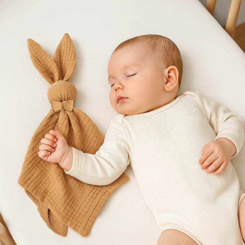 Doudou Conejo personalizable en gasa de algodón, Jeanne