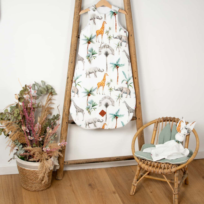 Doudou lapin personnalisable en gaze de coton, Safari