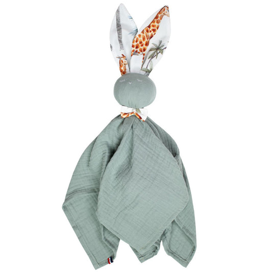 Doudou lapin personnalisable en gaze de coton, Safari