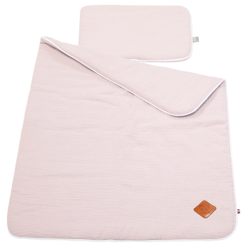 Set berceau, couverture et coussin en gaze de coton, Jeanne