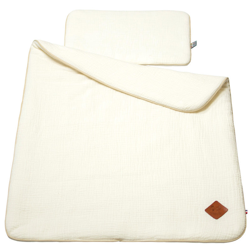 Set berceau, couverture et coussin en gaze de coton, Jeanne