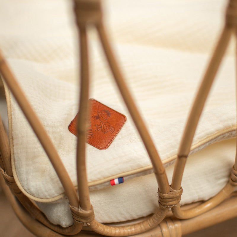 Set berceau, couverture et coussin en gaze de coton, Jeanne