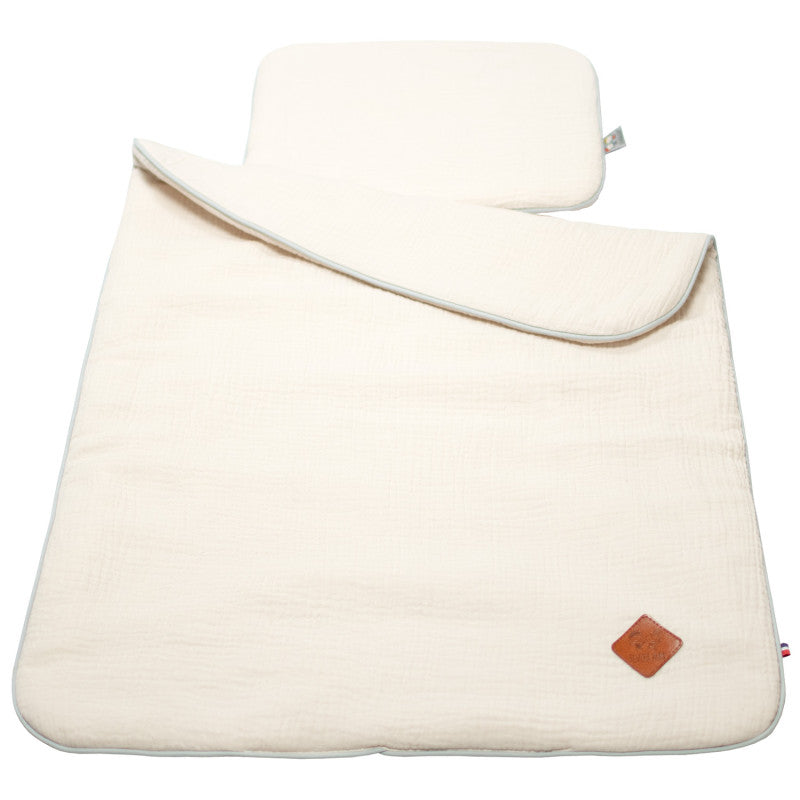 Set berceau, couverture et coussin en gaze de coton, Jeanne