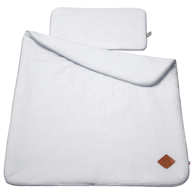 Set berceau, couverture et coussin en gaze de coton, Jeanne