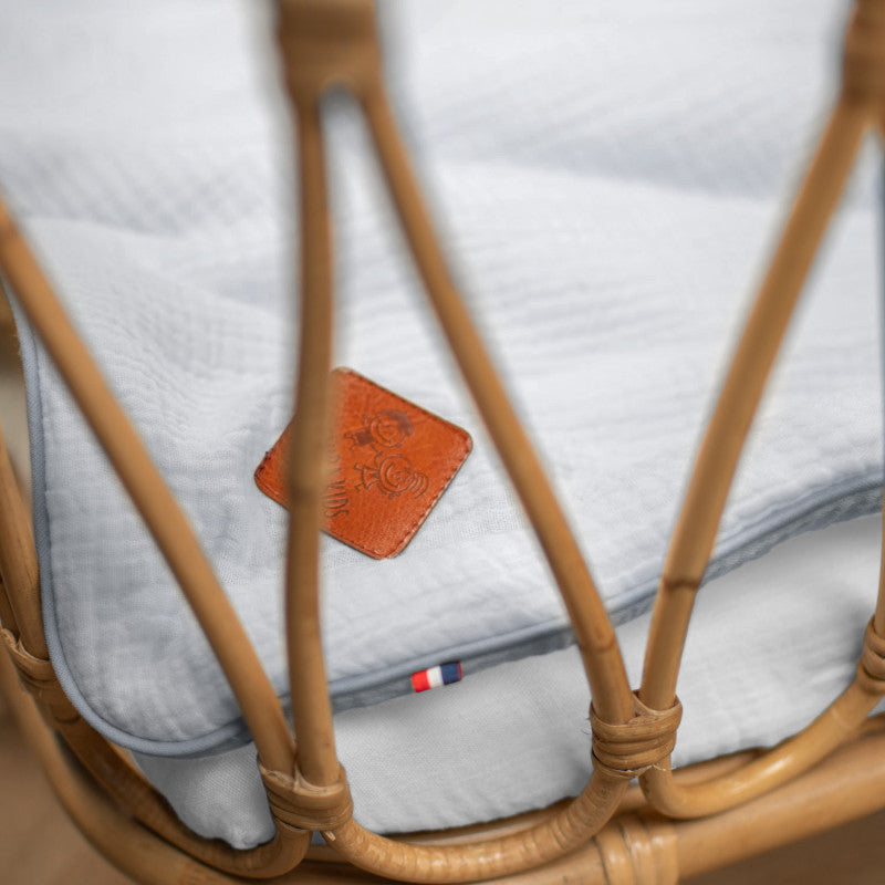 Set berceau, couverture et coussin en gaze de coton, Jeanne