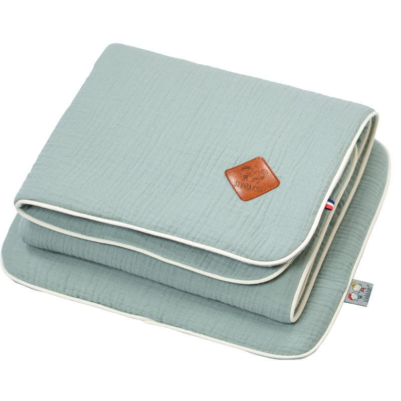 Set berceau, couverture et coussin en gaze de coton, Jeanne