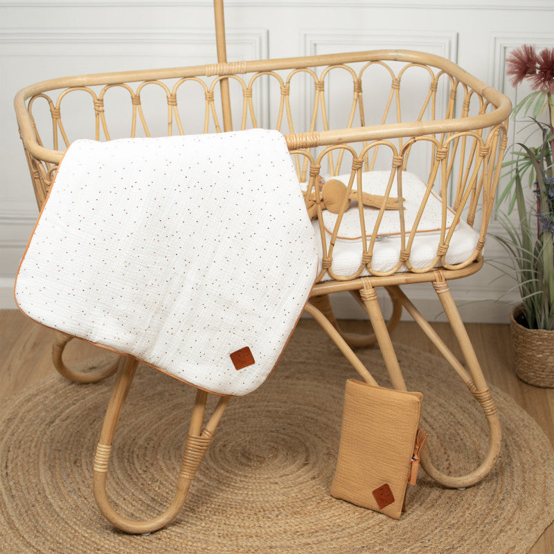 Set berceau, couverture et coussin en gaze de coton, Jeanne