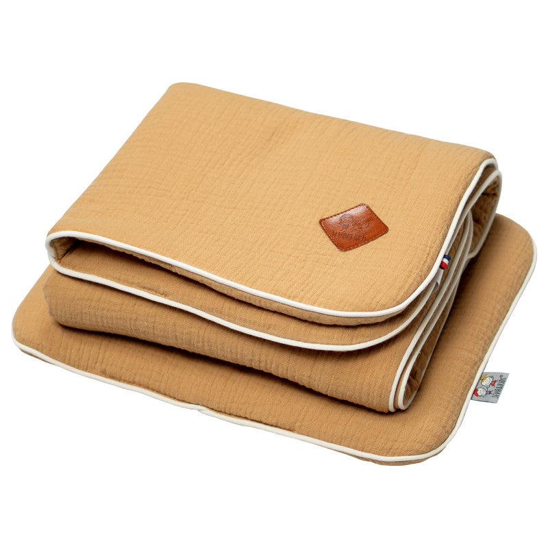 Set berceau, couverture et coussin en gaze de coton, Jeanne