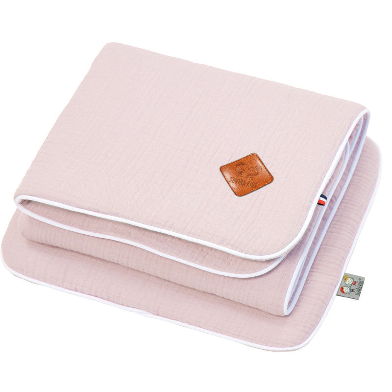 Set berceau, couverture et coussin en gaze de coton, Jeanne