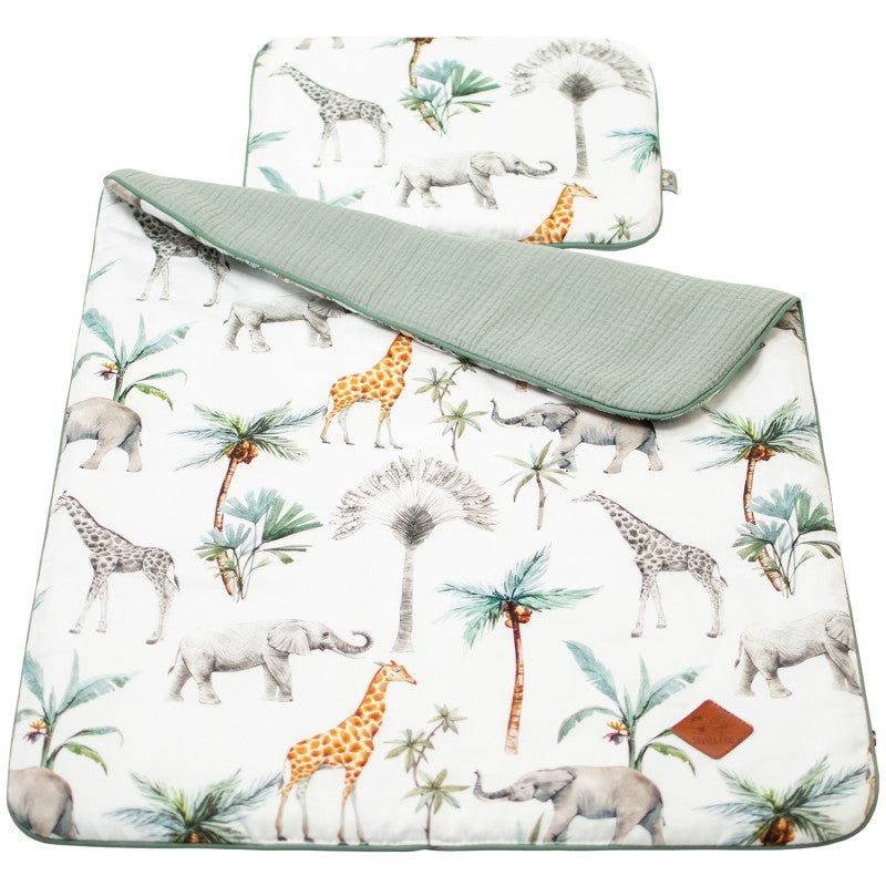 Set couverture et coussin pour berceau et couffin, Safari
