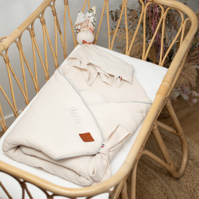 Gigoteuse d'emmaillotage en gaze de coton, Jeanne