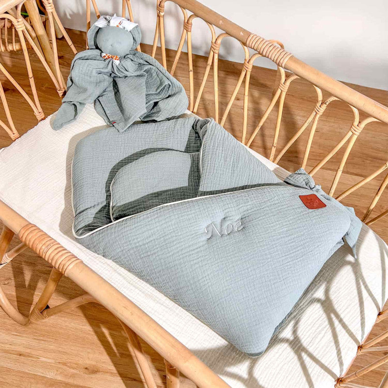 Gigoteuse d'emmaillotage en gaze de coton, Jeanne